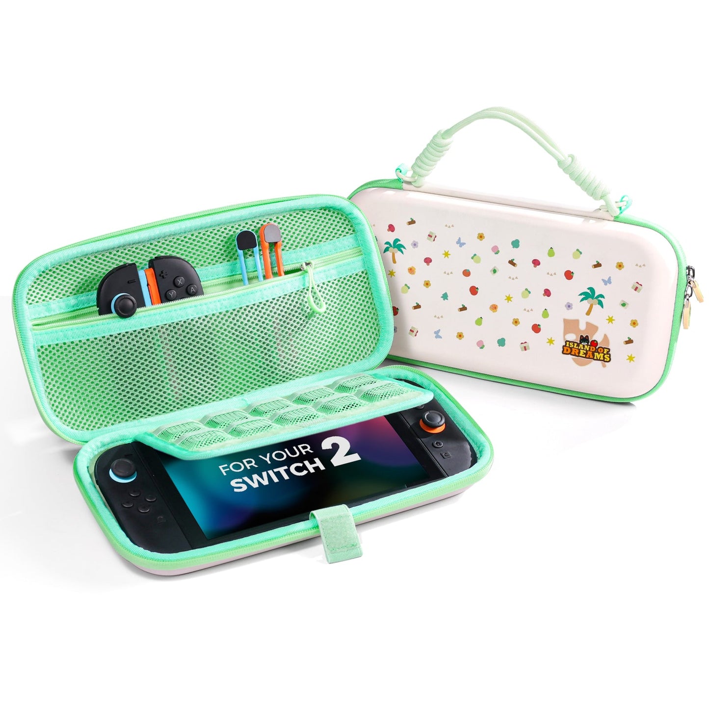 DATA FROG Island Dream Themed Accessories Series for Nintendo Switch2 – Cozy Protective Case, Carrying Case, Controller