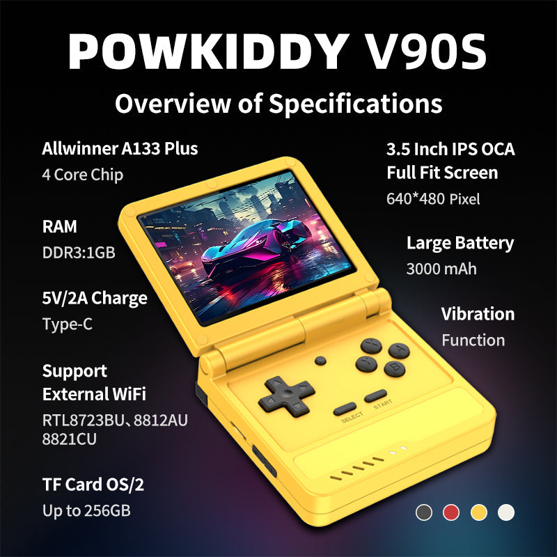 DATA FROG POWKIDDY V90S Handheld Game Console