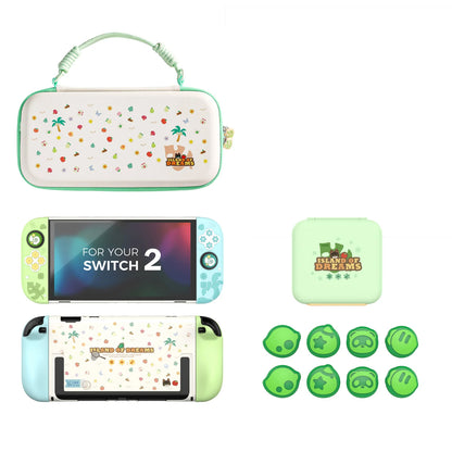 DATA FROG Island Dream Themed Accessories Series for Nintendo Switch2 – Cozy Protective Case, Carrying Case, Controller