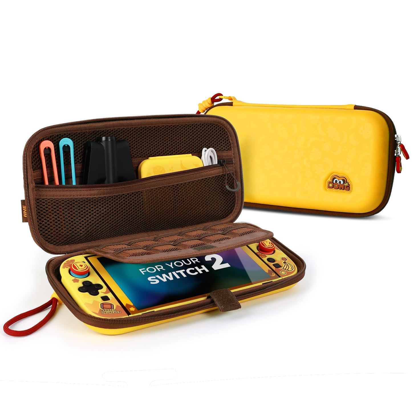 DATA FROG IINE Banana Hero Protective Case & Tempered Glass Film & Storage Bag & Game Card Case for Switch 2