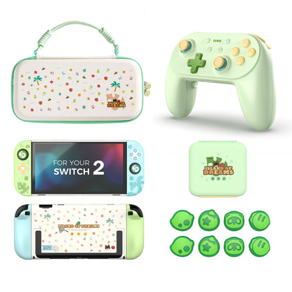 DATA FROG Island Dream Themed Accessories Series for Nintendo Switch2 – Cozy Protective Case, Carrying Case, Controller