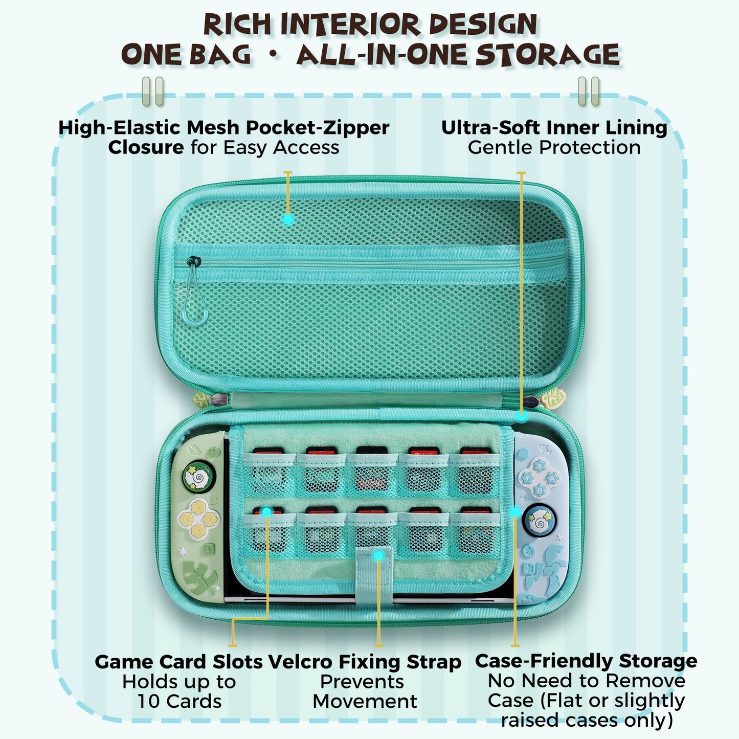 DATA FROG Island Dream Themed Accessories Series for Nintendo Switch2 – Cozy Protective Case, Carrying Case, Controller