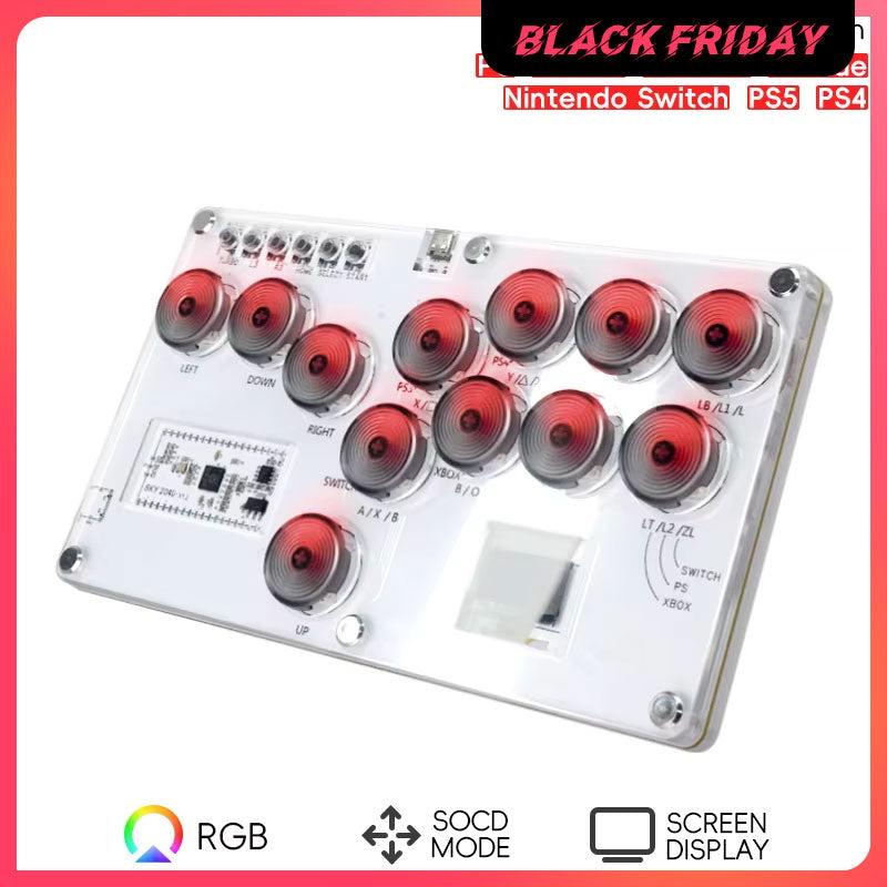 DATA FROG Mini Keyboard Fight Stick For PS4/PS3/Switch/Steam