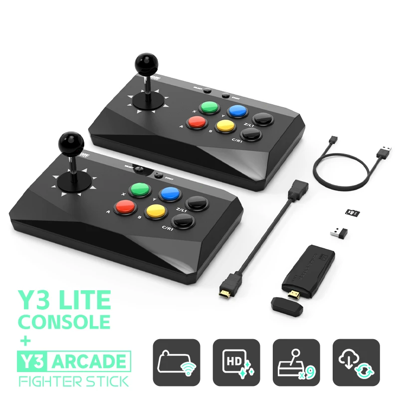 DATA FROG Y3 Arcade Retro Video Game Stick For Street Fighter Gaming