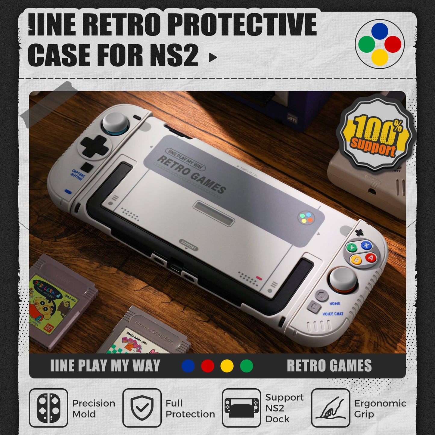 DATA FROG IINE Retro Protective Case for Nintendo Switch 2