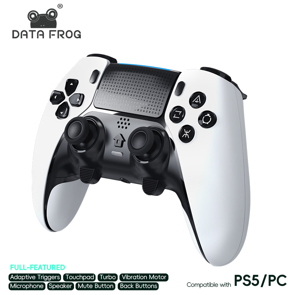 DATA FROG T46 Wireless Gaming Controller for PS5 & PC – Programmable Back Buttons, 1500mAh Battery