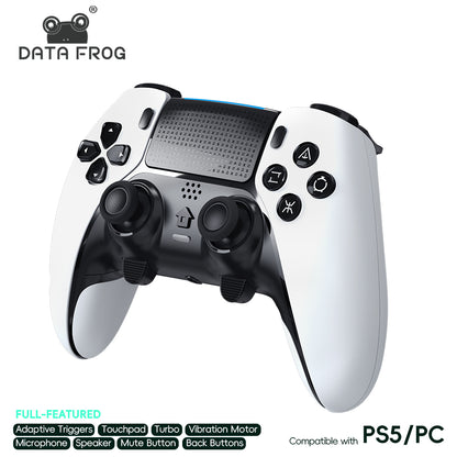 DATA FROG T46 Wireless Gaming Controller for PS5 & PC – Programmable Back Buttons, 1500mAh Battery