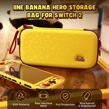DATA FROG IINE Banana Hero Protective Case & Tempered Glass Film & Storage Bag & Game Card Case for Switch 2