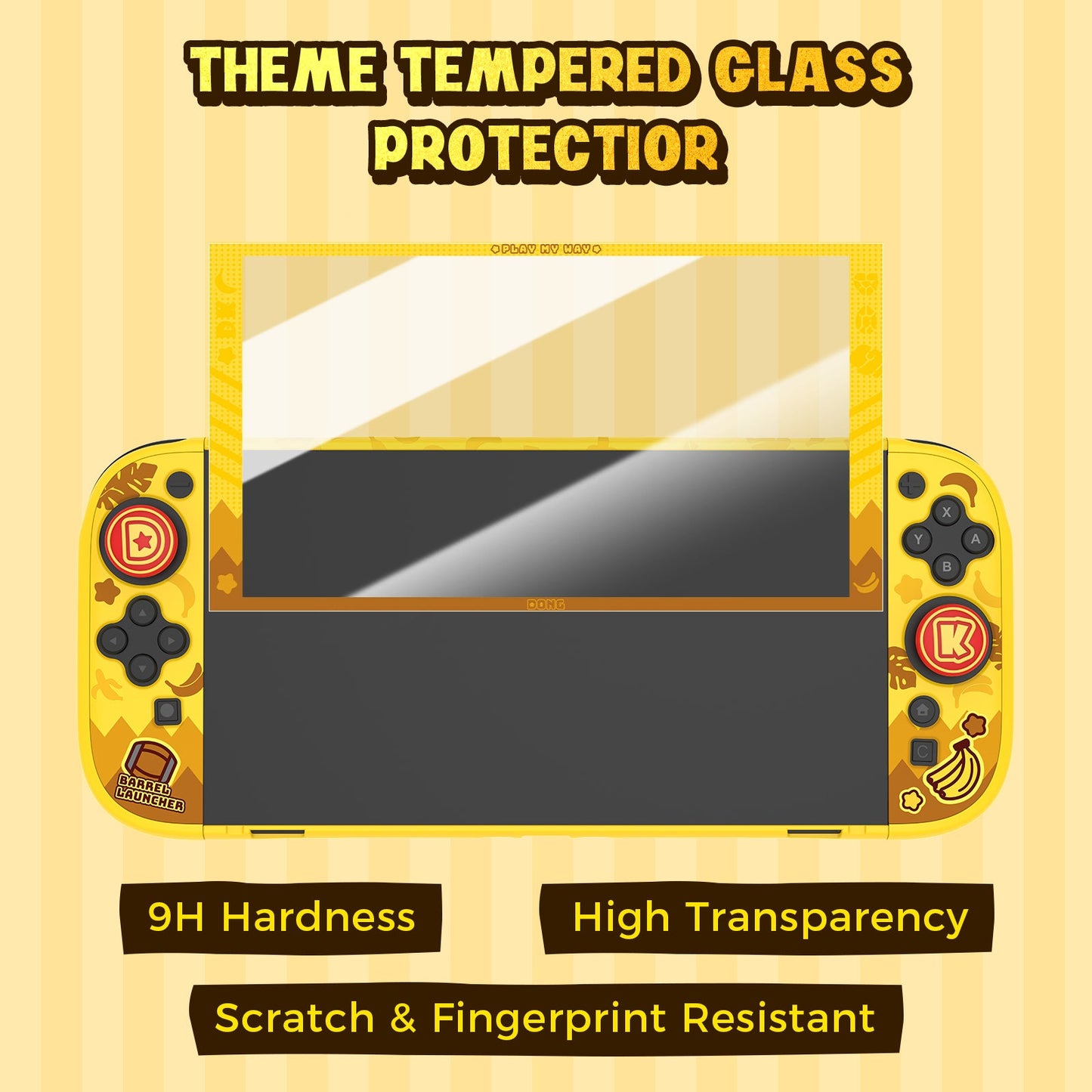 DATA FROG IINE Banana Hero Protective Case & Tempered Glass Film & Storage Bag & Game Card Case for Switch 2