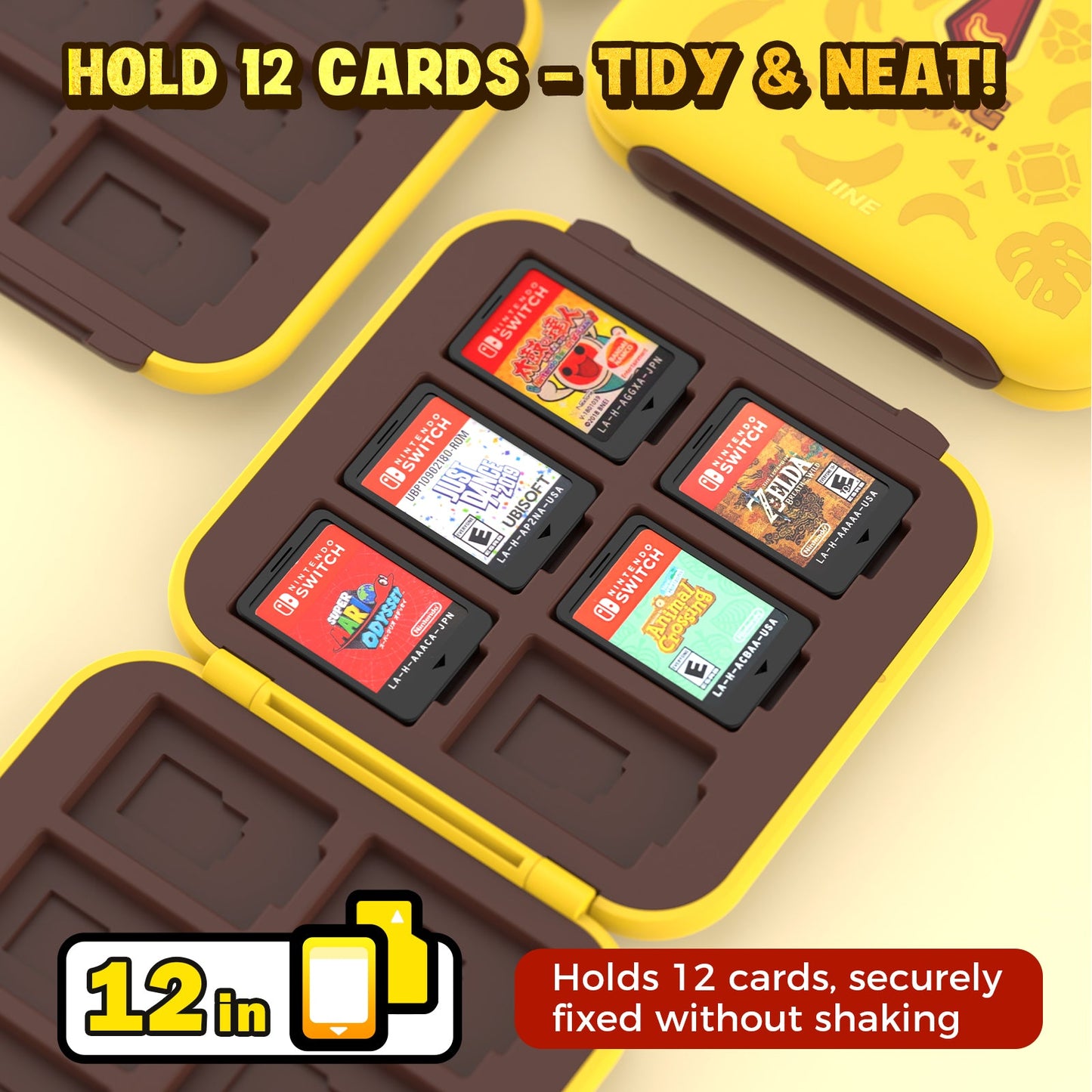DATA FROG IINE Banana Hero Protective Case & Tempered Glass Film & Storage Bag & Game Card Case for Switch 2