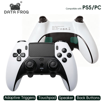 DATA FROG T46 Wireless Gaming Controller for PS5 & PC – Programmable Back Buttons, 1500mAh Battery