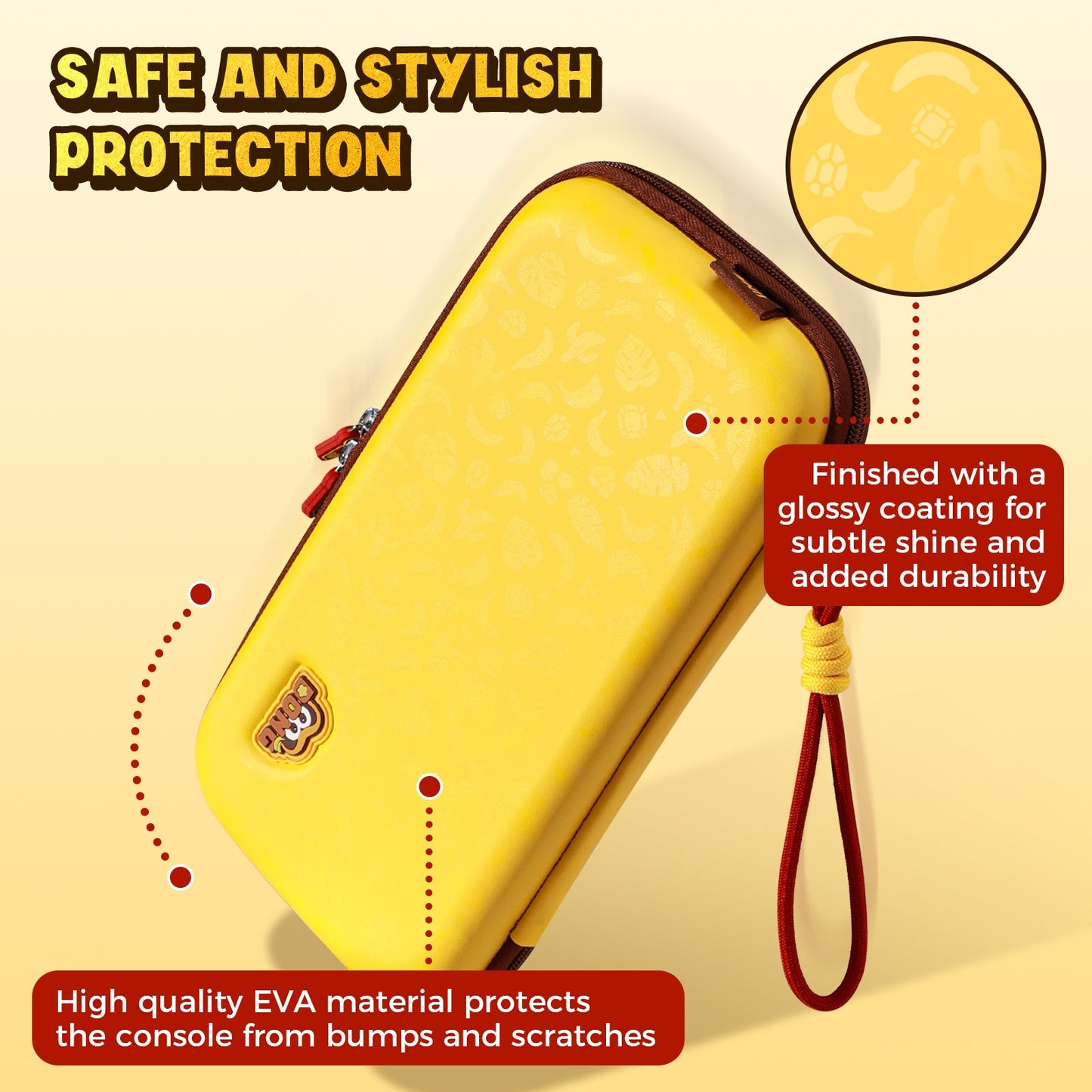 DATA FROG IINE Banana Hero Protective Case & Tempered Glass Film & Storage Bag & Game Card Case for Switch 2