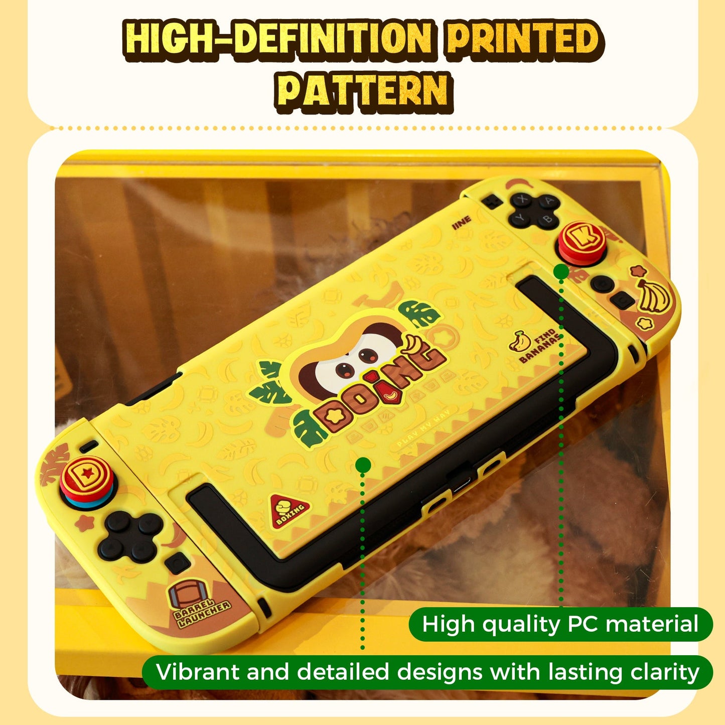DATA FROG IINE Banana Hero Protective Case & Tempered Glass Film & Storage Bag & Game Card Case for Switch 2
