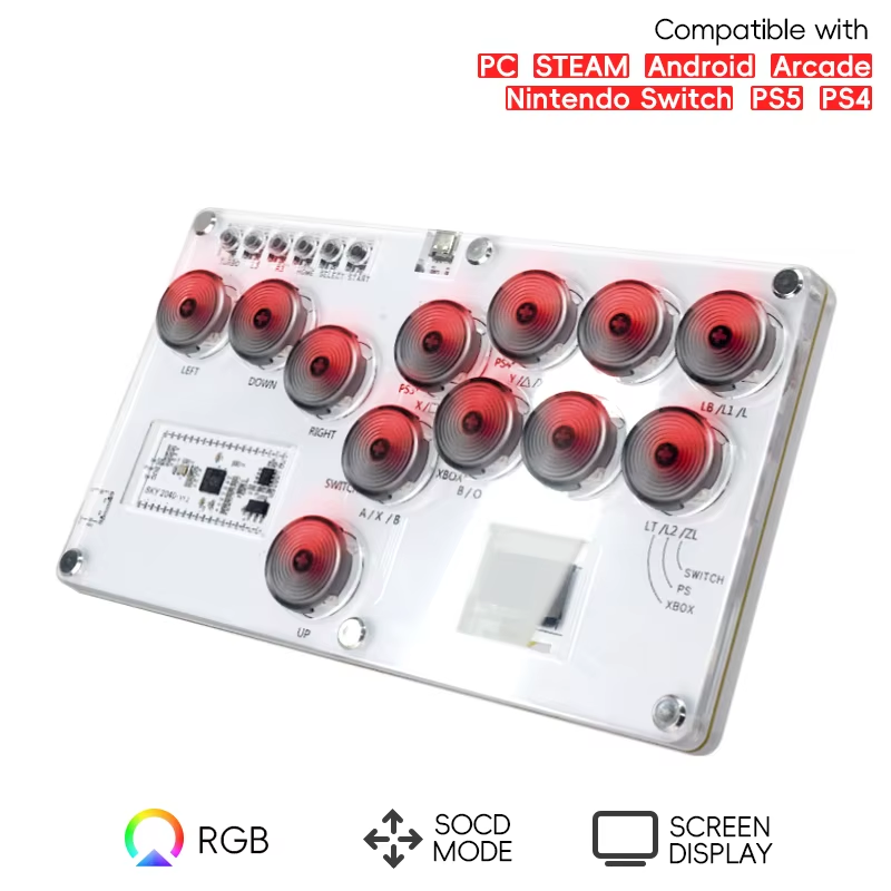 DATA FROG Mini Keyboard Fight Stick For PS4/PS3/Switch/Steam