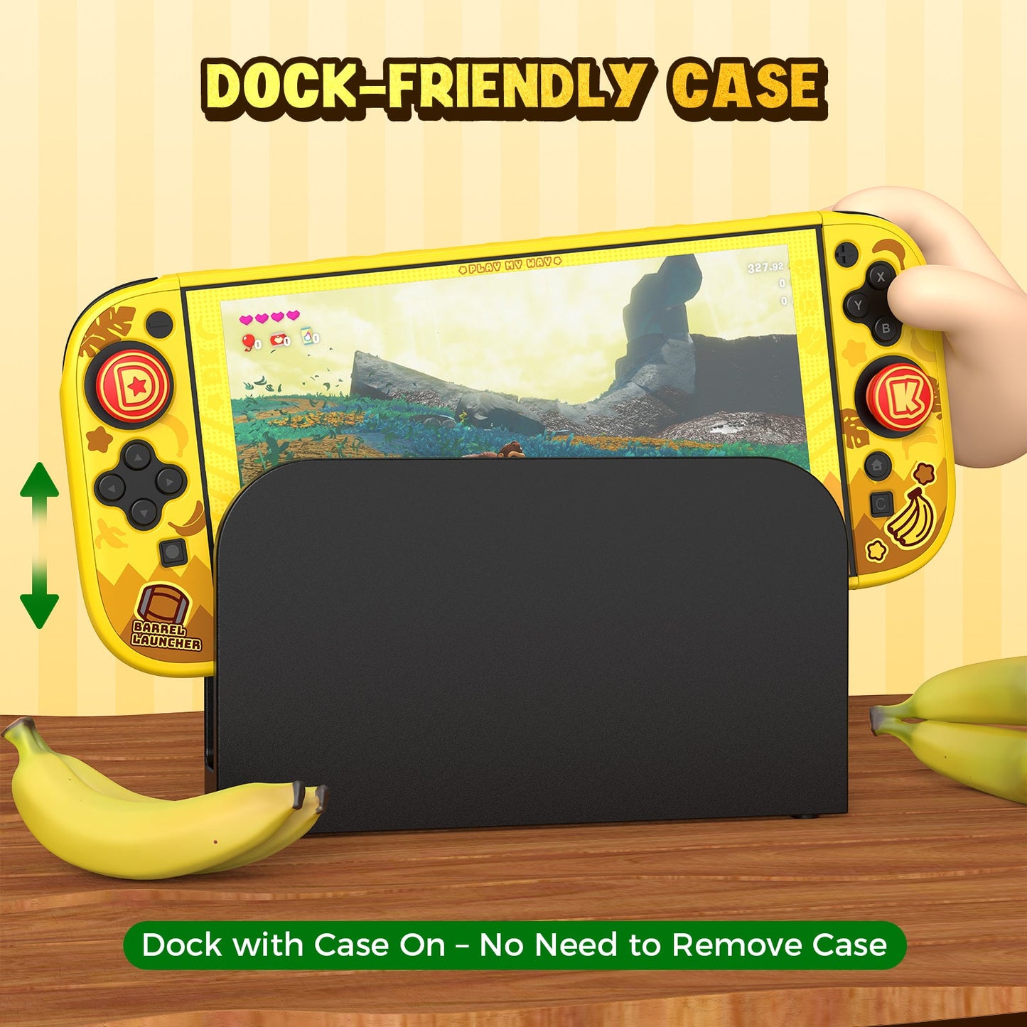 DATA FROG IINE Banana Hero Protective Case & Tempered Glass Film & Storage Bag & Game Card Case for Switch 2