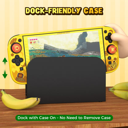 DATA FROG IINE Banana Hero Protective Case & Tempered Glass Film & Storage Bag & Game Card Case for Switch 2