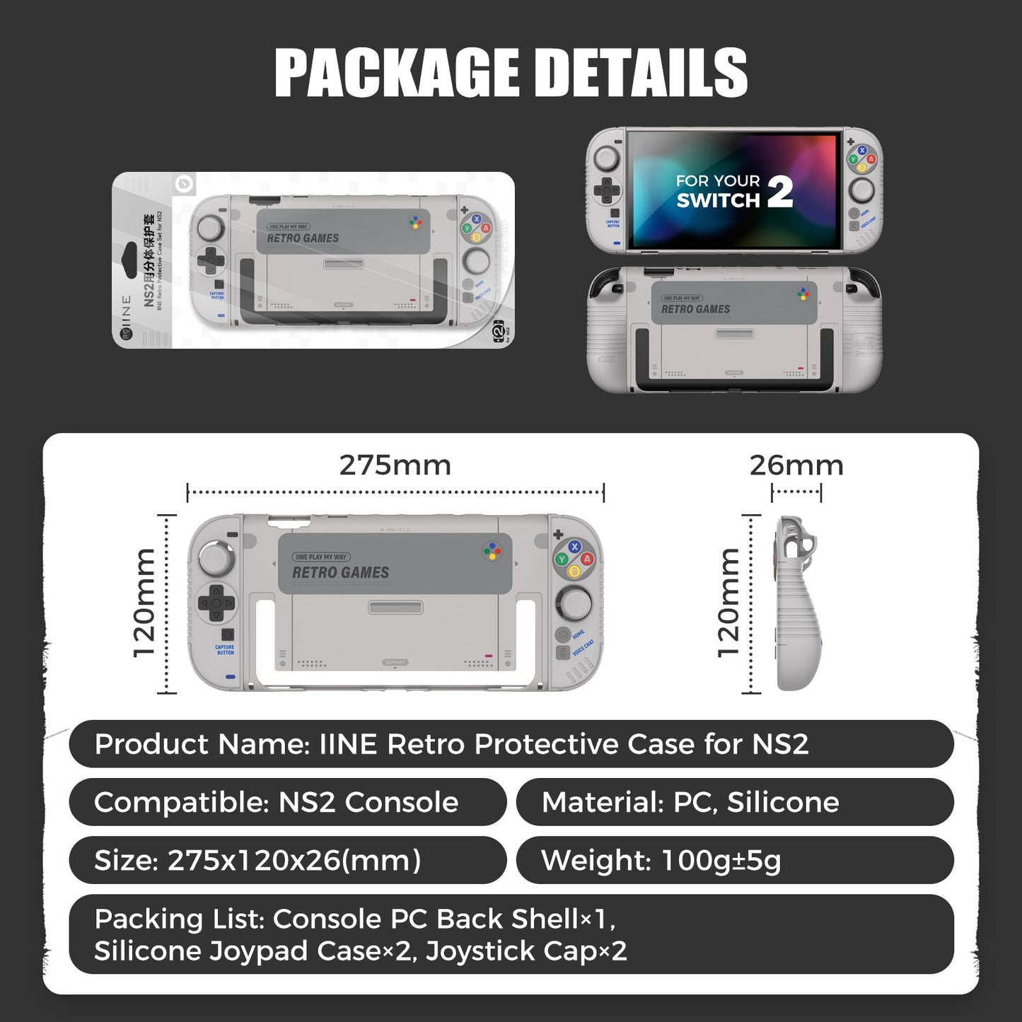 DATA FROG IINE Retro Protective Case for Nintendo Switch 2
