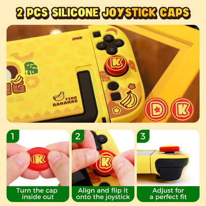 DATA FROG IINE Banana Hero Protective Case & Tempered Glass Film & Storage Bag & Game Card Case for Switch 2