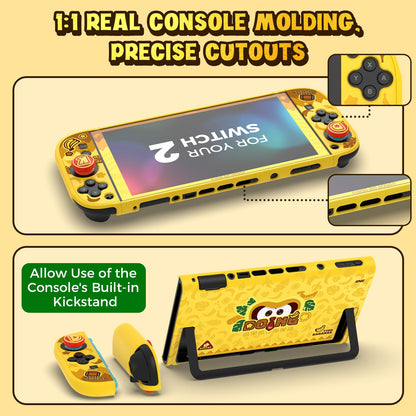 DATA FROG IINE Banana Hero Protective Case & Tempered Glass Film & Storage Bag & Game Card Case for Switch 2