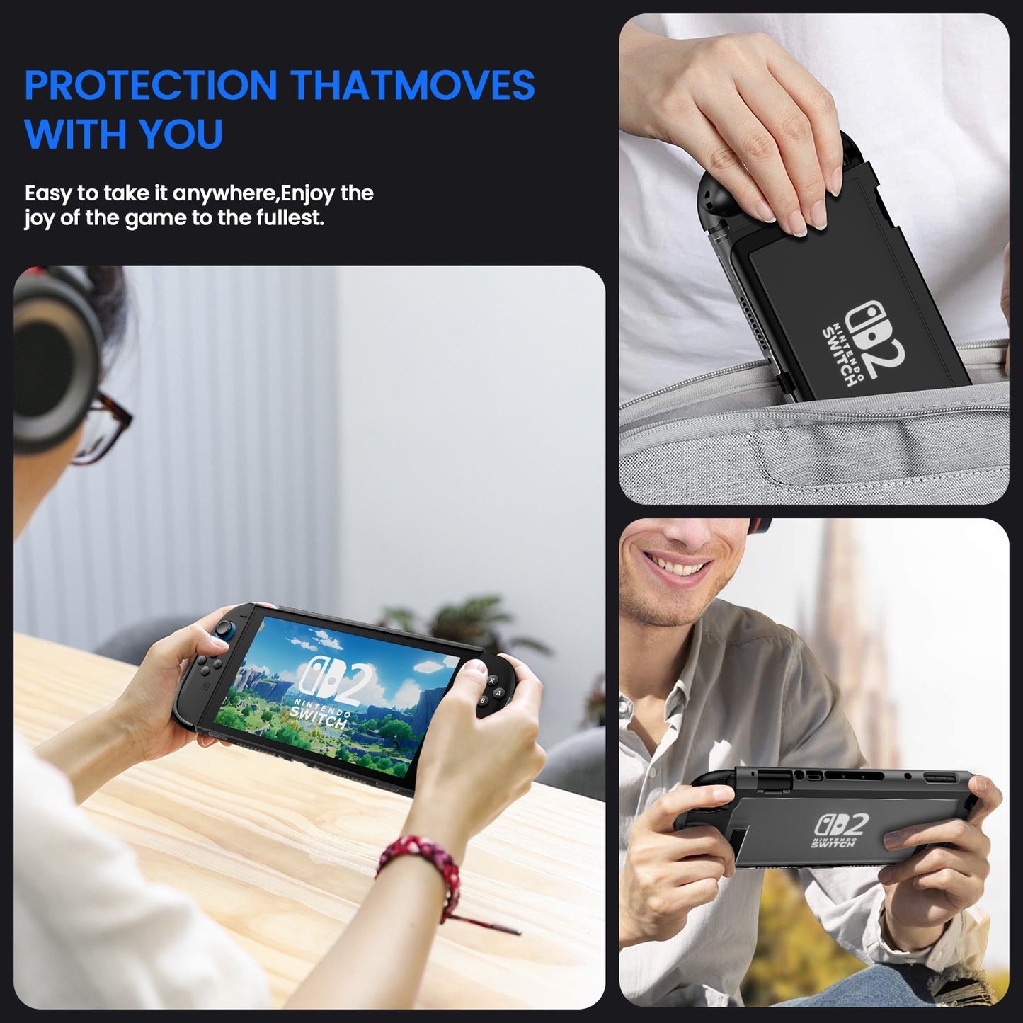 DATA FROG All-in-One Grip Case for Nintendo Switch 2