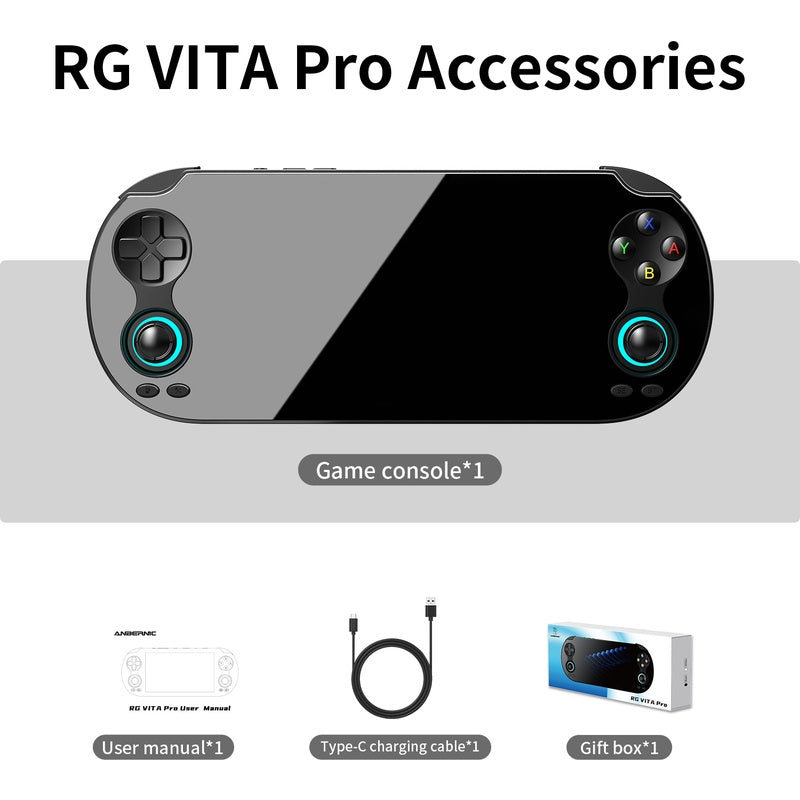 DATA FROG ANBERNIC RG Vita Pro Handheld Game Console – PS2 / PSP / Retro Games Supported