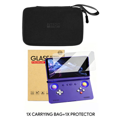 DATA FROG Retroid Pocket Flip 2 Carrying Case & Tempered Glass Screen Protector