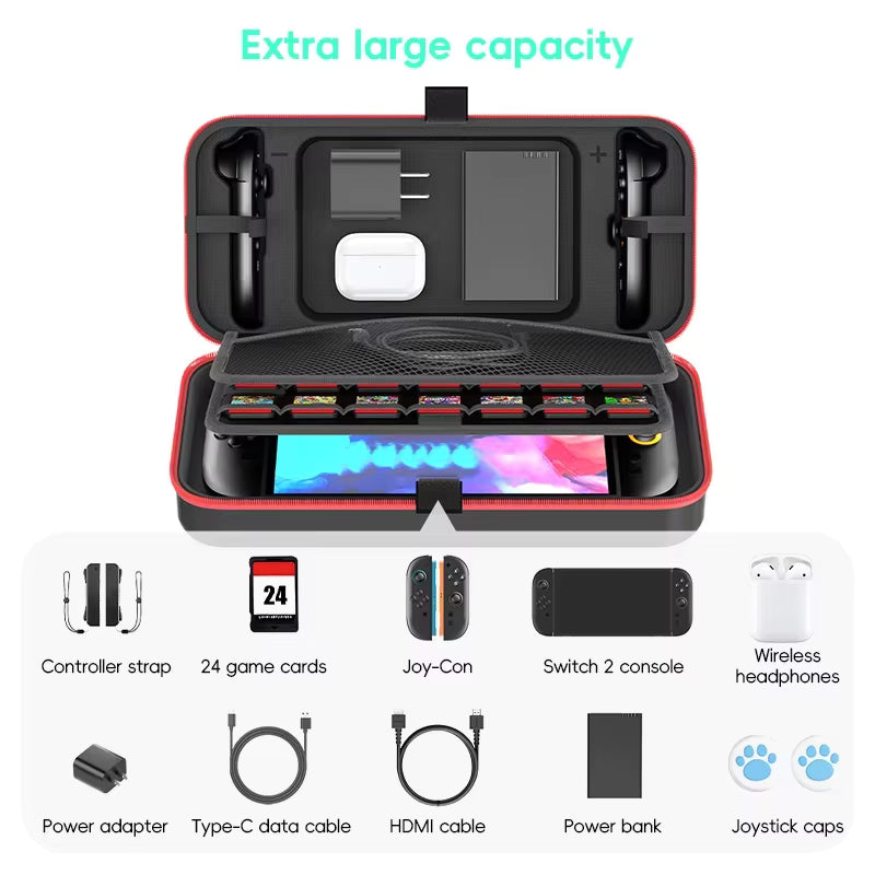 DATA FROG Large Capacity Carrying Case for Nintendo Switch 2