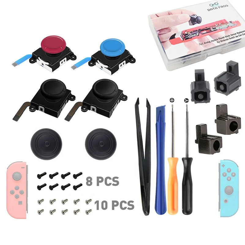 DATA FROG 3D Analog Thumb Stick Replacement Joycon Spare Kit For Nintendo Switch LITE OLED Controller Repair Tool Accessories