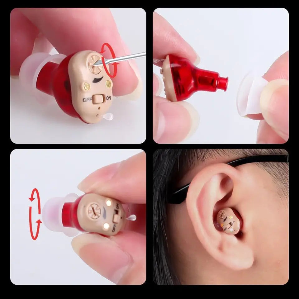 DATA FROG H19 Rechargeable Hearing Aid – Mini Wireless Invisible Earphone for Elderly