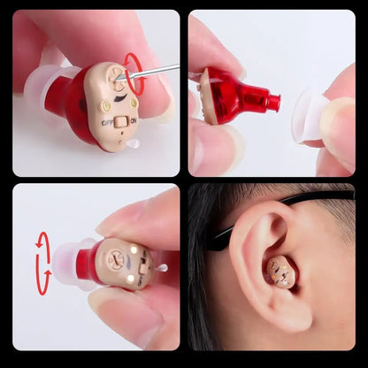DATA FROG H19 Rechargeable Hearing Aid – Mini Wireless Invisible Earphone for Elderly