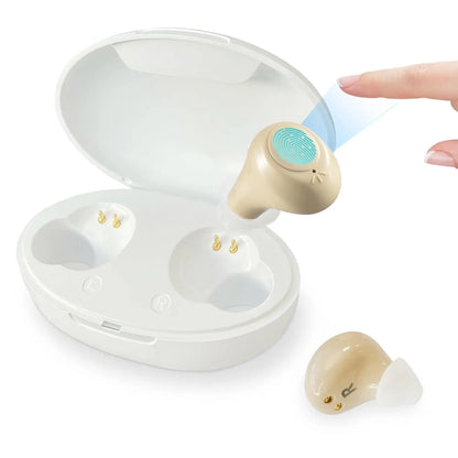 DATA FROG H19 Rechargeable Hearing Aid – Mini Wireless Invisible Earphone for Elderly