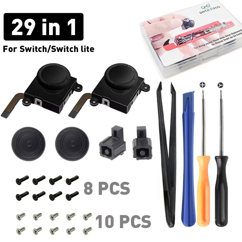 DATA FROG 3D Analog Thumb Stick Replacement Joycon Spare Kit For Nintendo Switch LITE OLED Controller Repair Tool Accessories