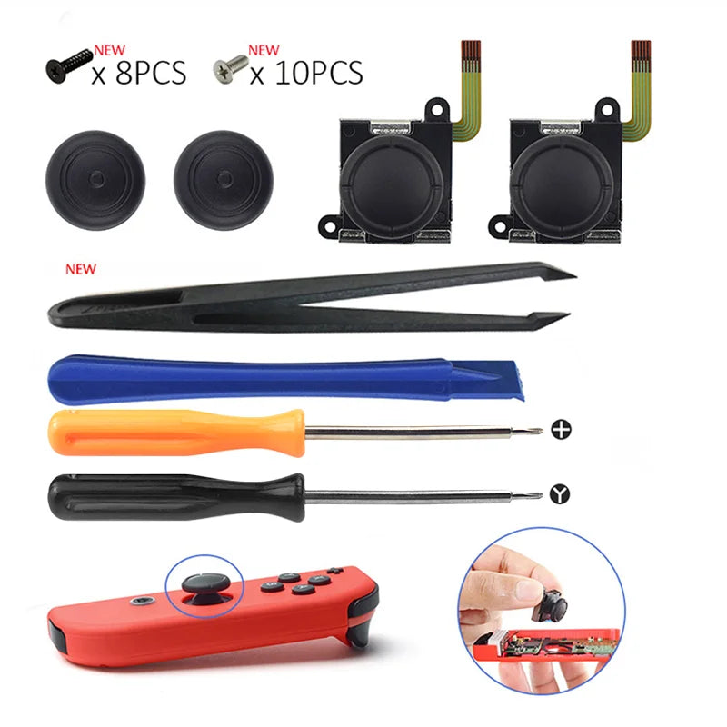 DATA FROG 3D Analog Thumb Stick Replacement Joycon Spare Kit For Nintendo Switch LITE OLED Controller Repair Tool Accessories