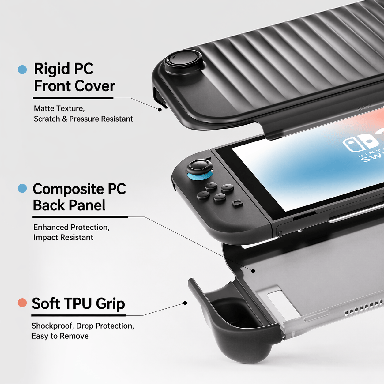 DATA FROG All-in-One Grip Case for Nintendo Switch 2