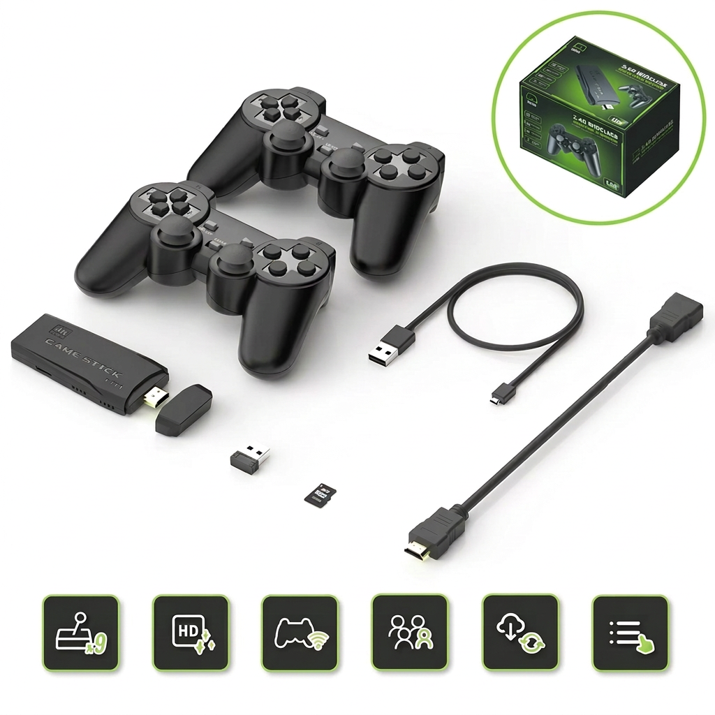 Kit de consola de juegos retro DATA FROG M8 con dos mandos inalámbricos, sin texto