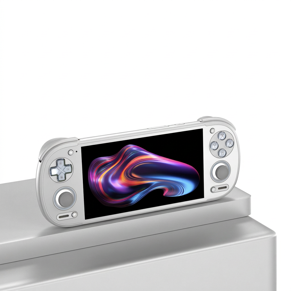 Retroid Pocket 6 Silver handheld game console d-pad top layout