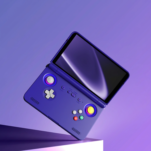Retroid Pocket Flip 2 consola de juegos portátil fondo morado