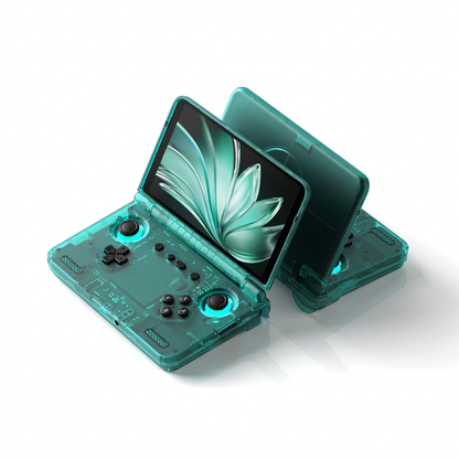 Retroid Pocket Flip 2 ice blue translucent handheld game console