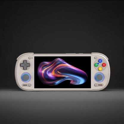 Retroid Pocket 6 Silver handheld game console AMOLED display front view