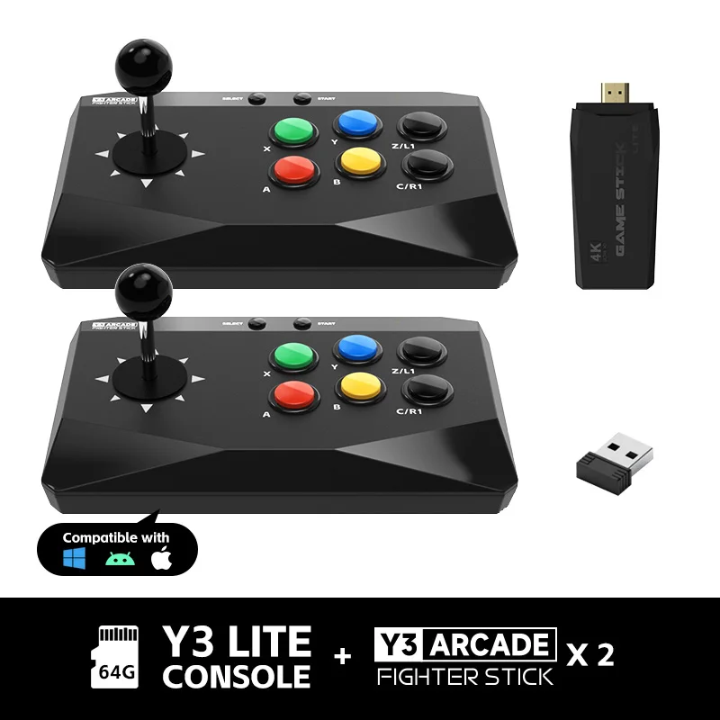 DATA FROG Y3 Arcade Retro Video Game Stick For Street Fighter Gaming