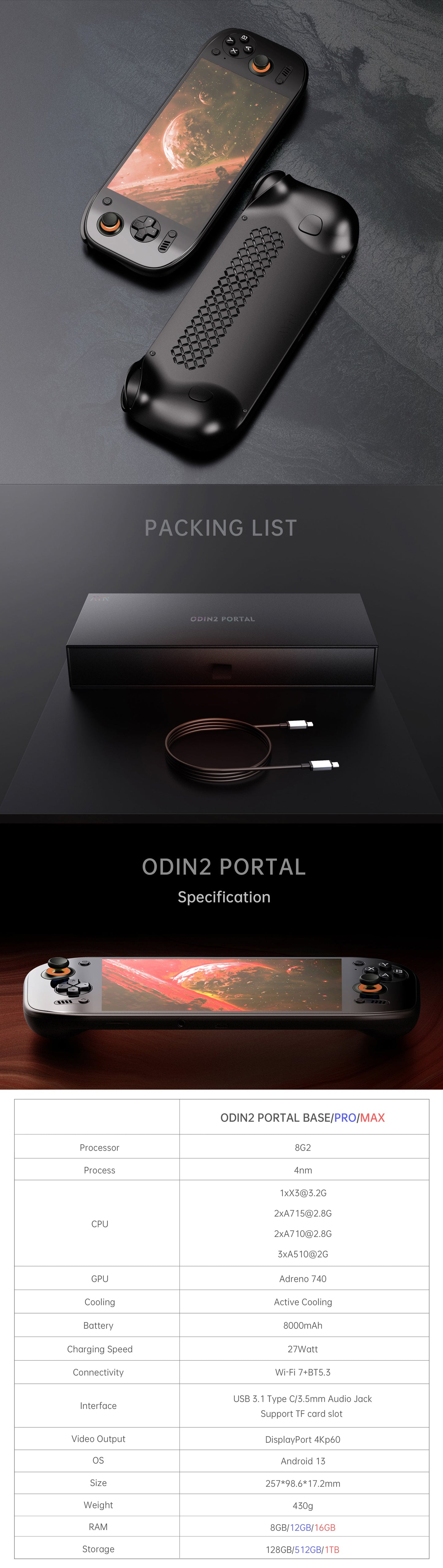 DATA FROG Odin2 Portal-– The Ultimate Android Gaming Handheld
