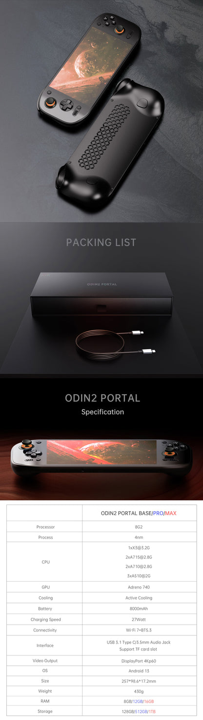 DATA FROG Odin2 Portal-– The Ultimate Android Gaming Handheld